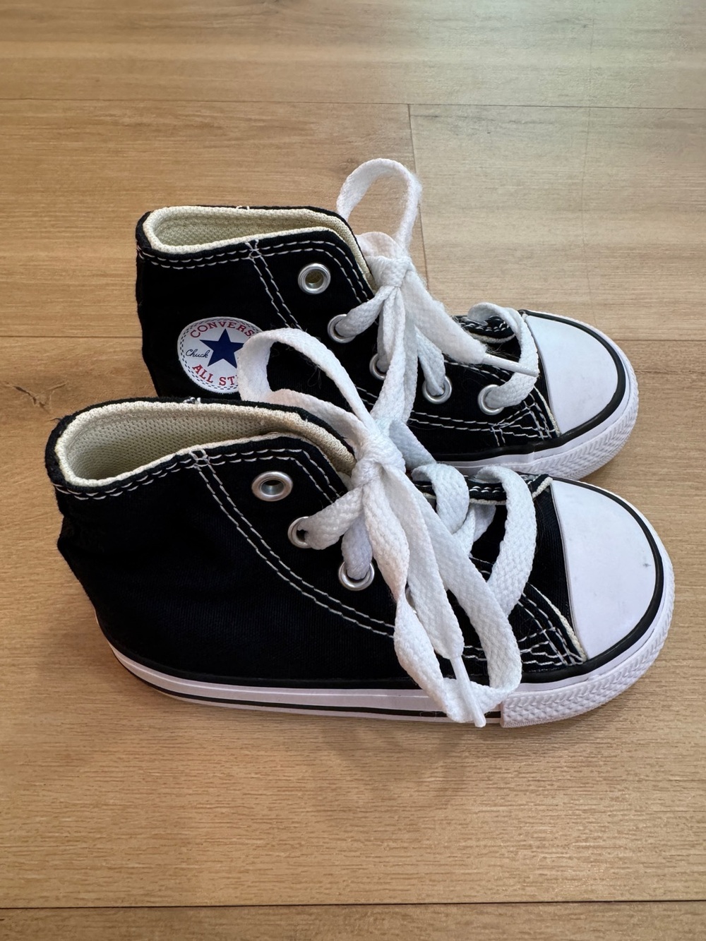 Converse Kids Black and White High-Top Lace-Up Sneakers | Toddler Size 5C